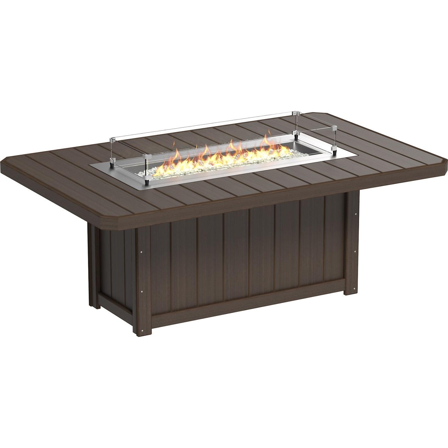 LuxCraft Lumin 79-Inch Rectangular Dining Height Fire Table