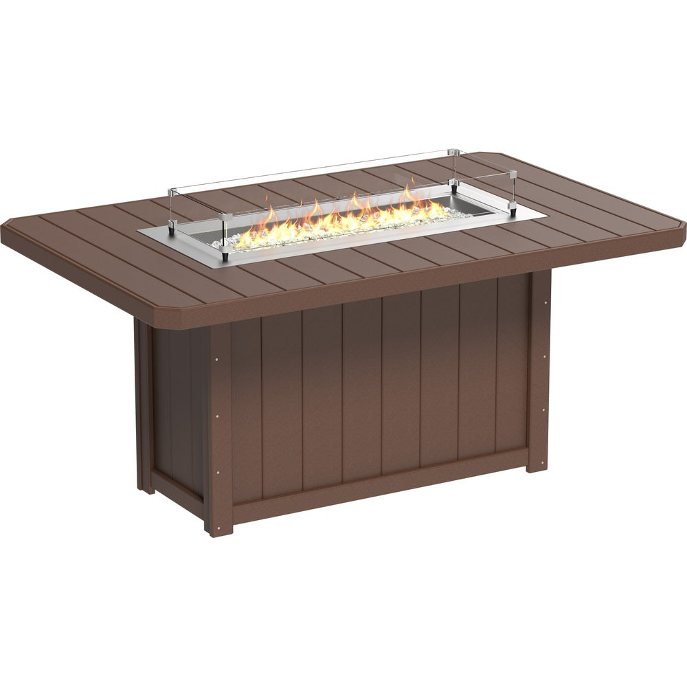 LuxCraft Lumin Fire Table 79" Rectangular (LFT79R) - LFT79RCBR Lumin Fire Table 79'' Rect. (CBR) Counter Height