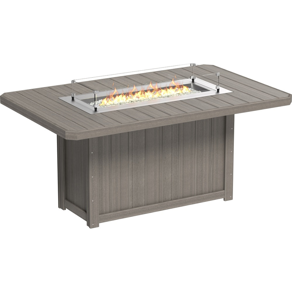 LuxCraft Lumin Fire Table 79" Rectangular (LFT79R) - LFT79RCG Lumin Fire Table 79'' Rectangular (CG) Counter Height