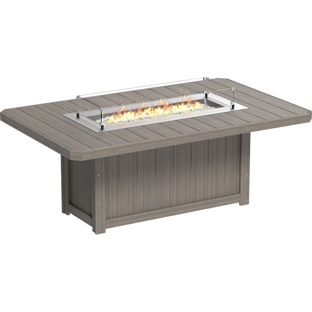 LuxCraft Lumin Fire Table 79" Rectangular (LFT79R) - LFT79RCG Lumin Fire Table 79'' Rectangular (CG) Dining Height