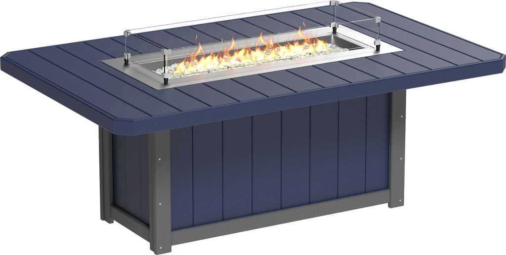 LuxCraft Lumin 79-Inch Rectangular Dining Height Fire Table