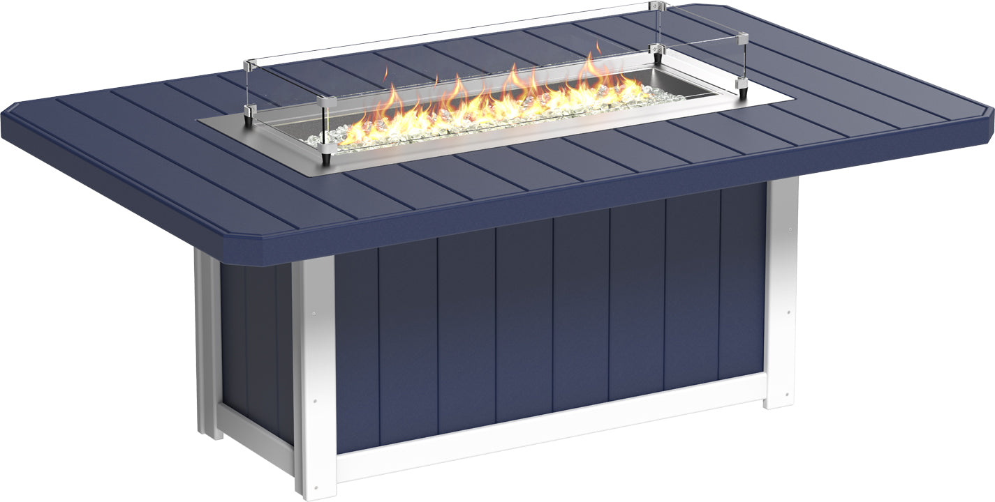 LuxCraft Lumin 79-Inch Rectangular Dining Height Fire Table