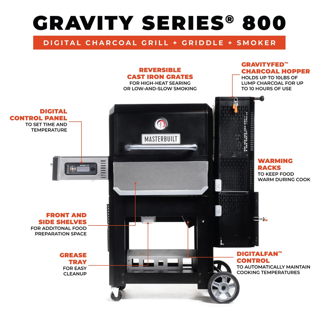 Masterbuilt Gravity Series 800 Digital Charcoal Griddle Grill Smoker