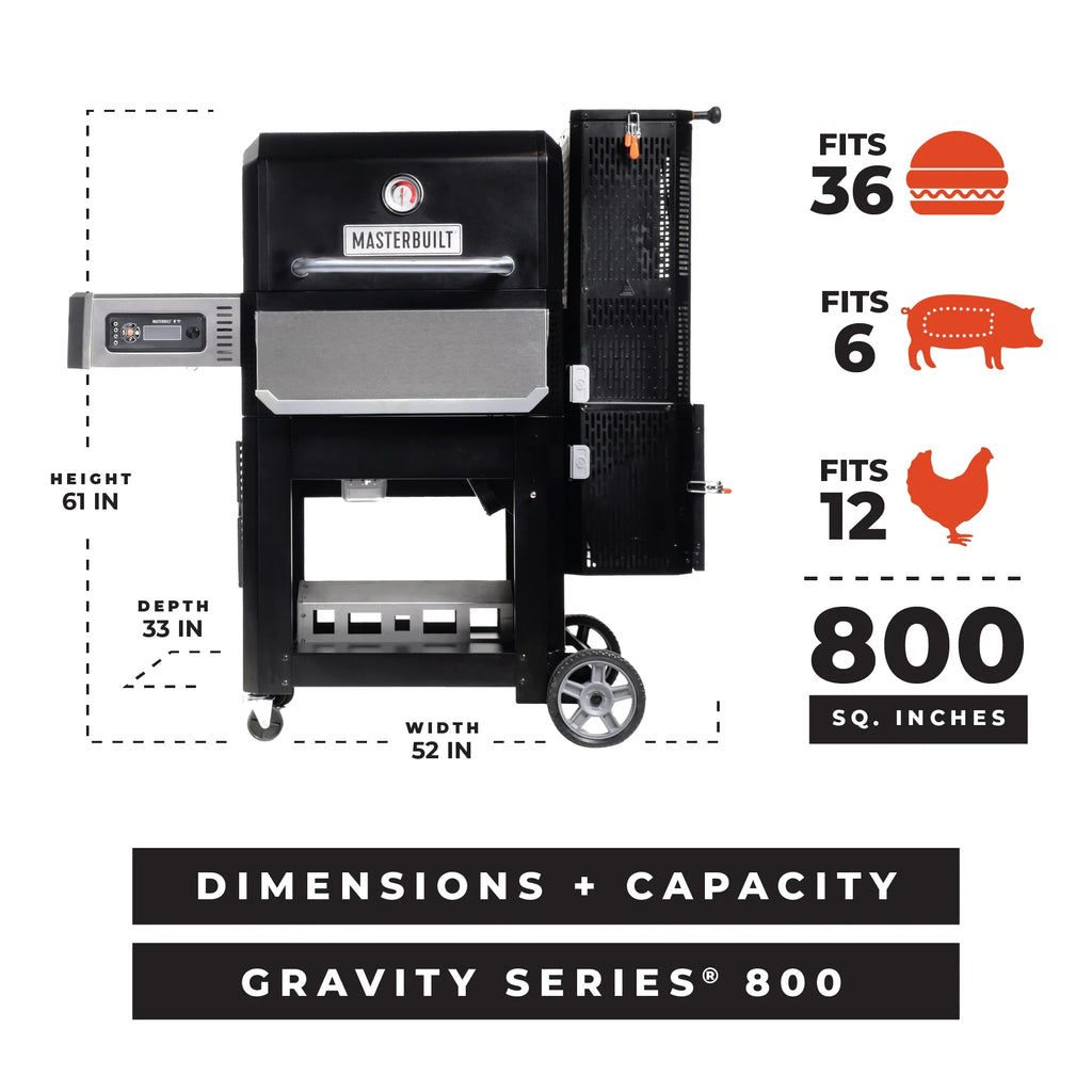 Masterbuilt Gravity Series 800 Digital Charcoal Griddle Grill Smoker