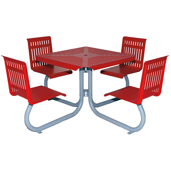 Wausau Tile MF1110 Square 4-Seat Table with Seat Backs official product image
