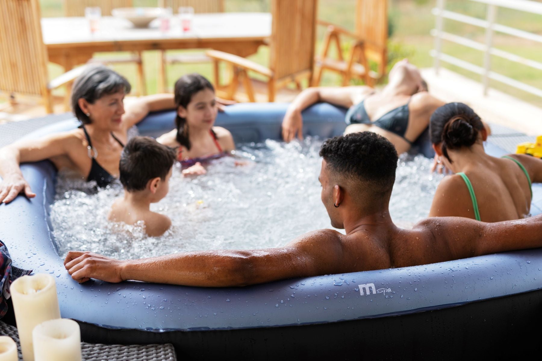 MSpa Tekapo 4-Person Inflatable Hot Tub Square Grey