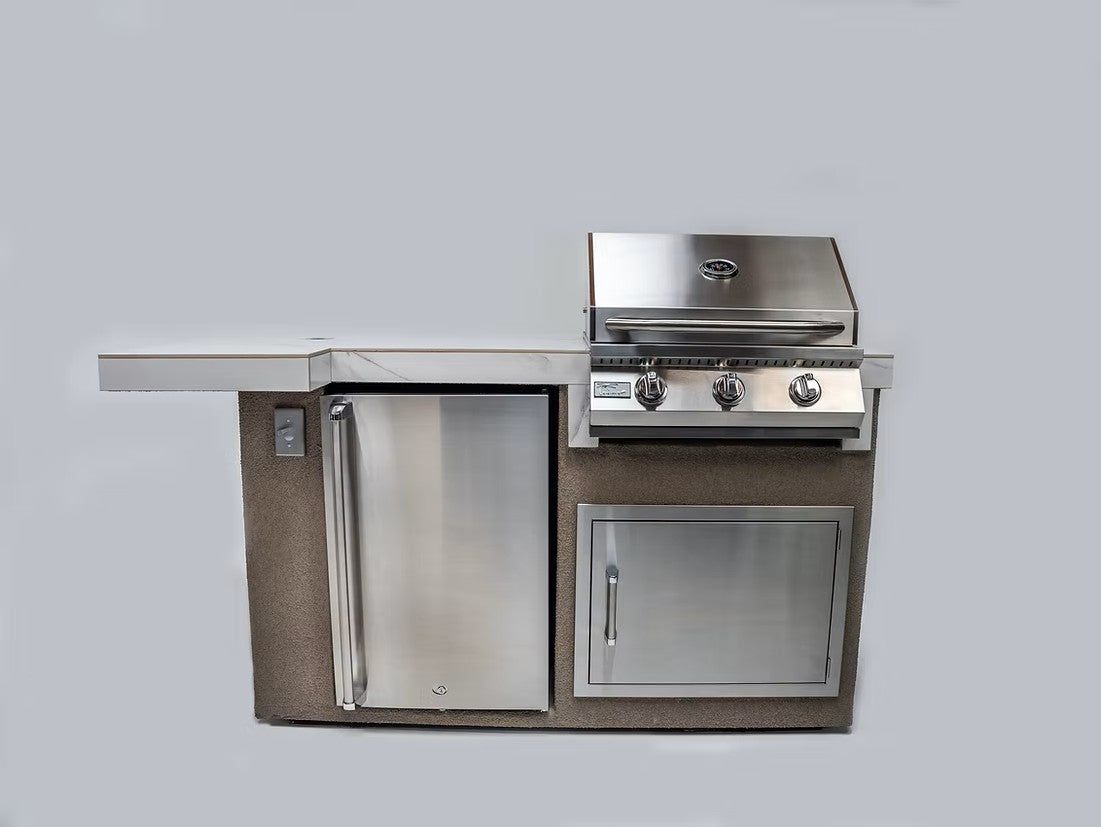 Mini Maui 6 Foot Outdoor BBQ Island Square Bar Top Grill