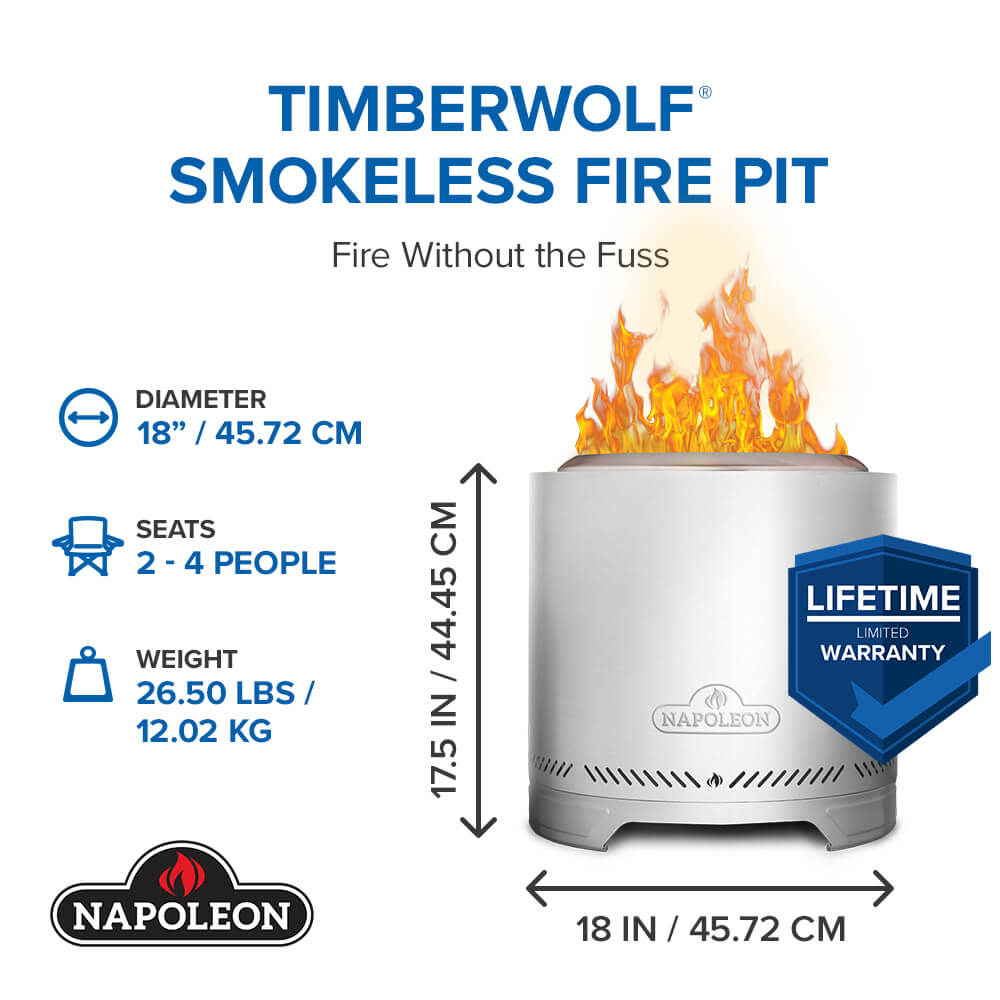 Napoleon Timberwolf Smokeless Fire Pit 18 NWFPMTI-SS