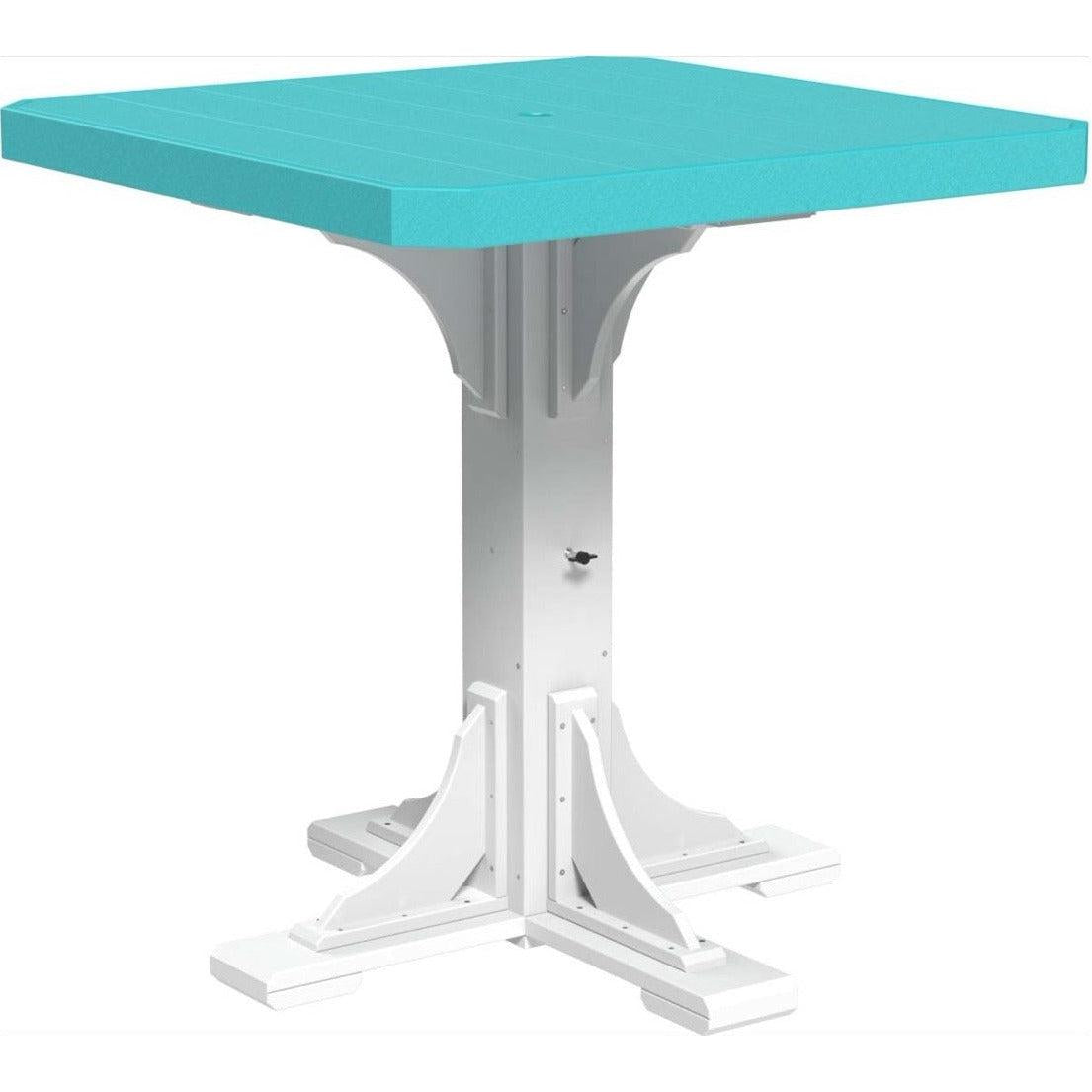 LuxCraft 41-Inch Square Bar Height Outdoor Dining Table