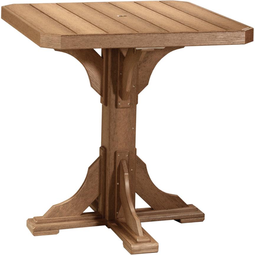LuxCraft 41-Inch Square Bar Height Outdoor Dining Table