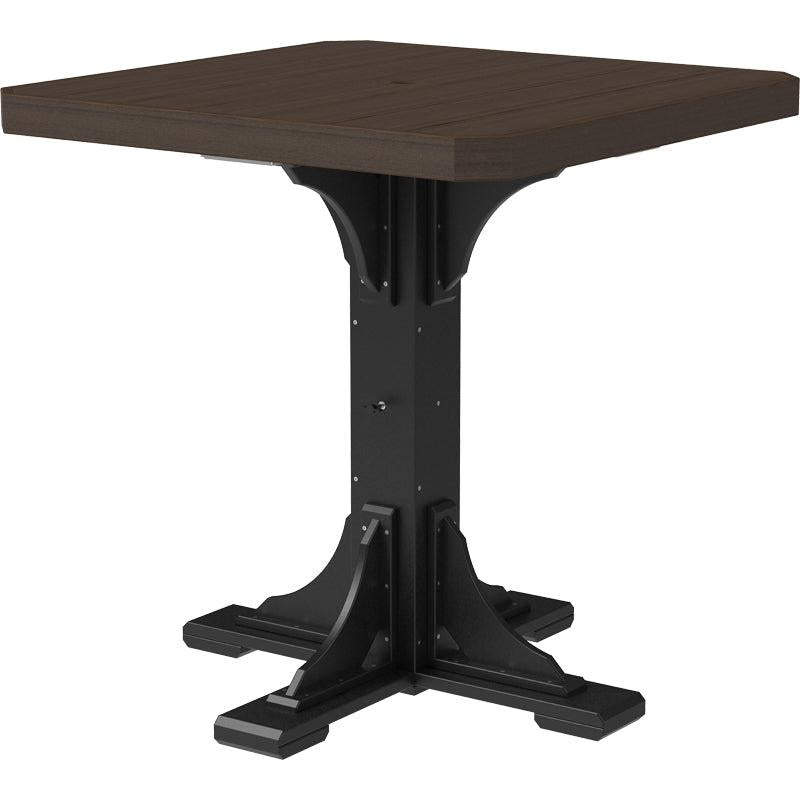 LuxCraft 41-Inch Square Bar Height Outdoor Dining Table
