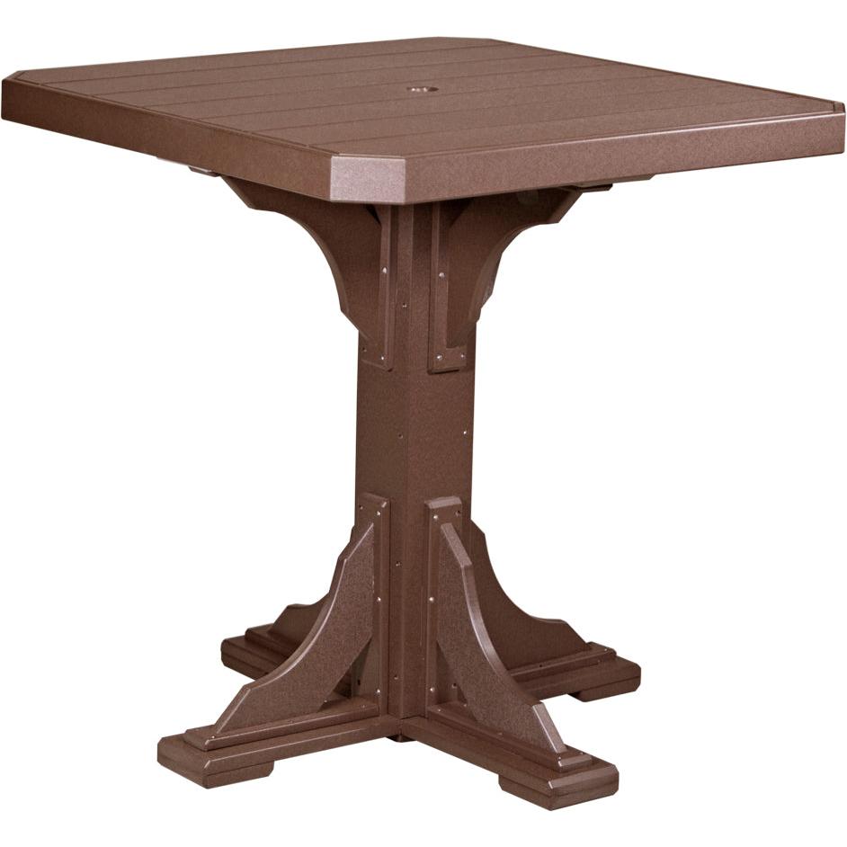 LuxCraft 41-Inch Square Bar Height Outdoor Dining Table