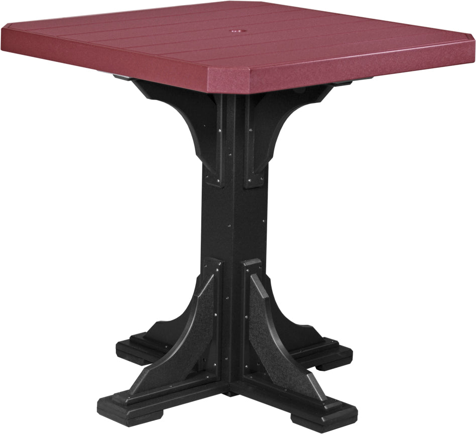 LuxCraft 41-Inch Square Bar Height Outdoor Dining Table