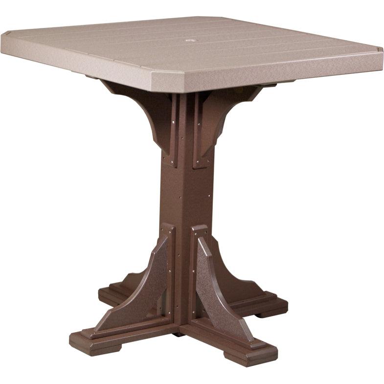 LuxCraft 41-Inch Square Bar Height Outdoor Dining Table