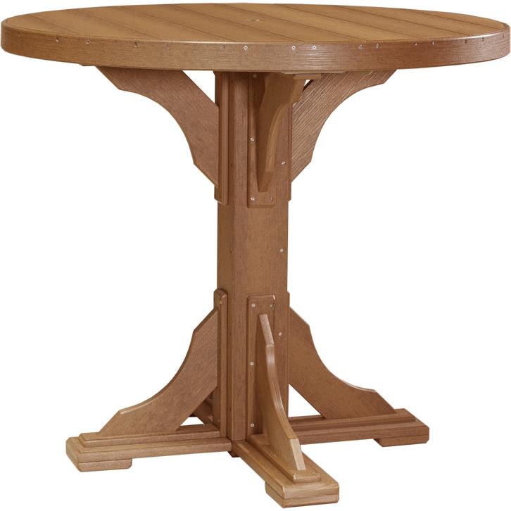 LuxCraft 4' Round Dining Table Set with 4 Side Chairs