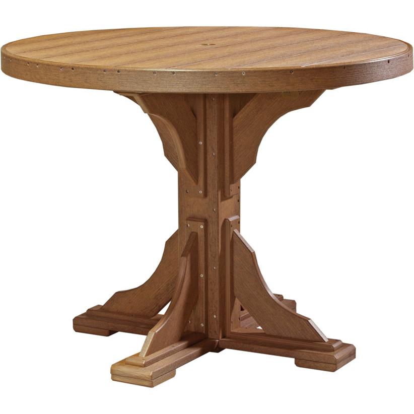 LuxCraft 4' Round Dining Table Set with 4 Side Chairs