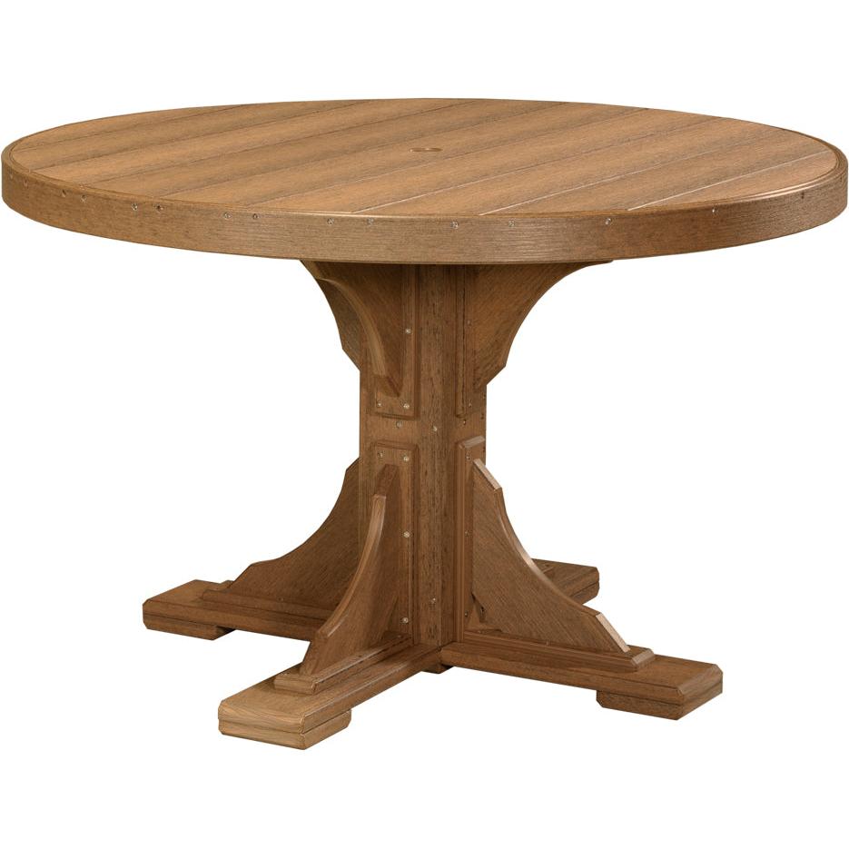 LuxCraft 4' Round Dining Table Set with 4 Side Chairs