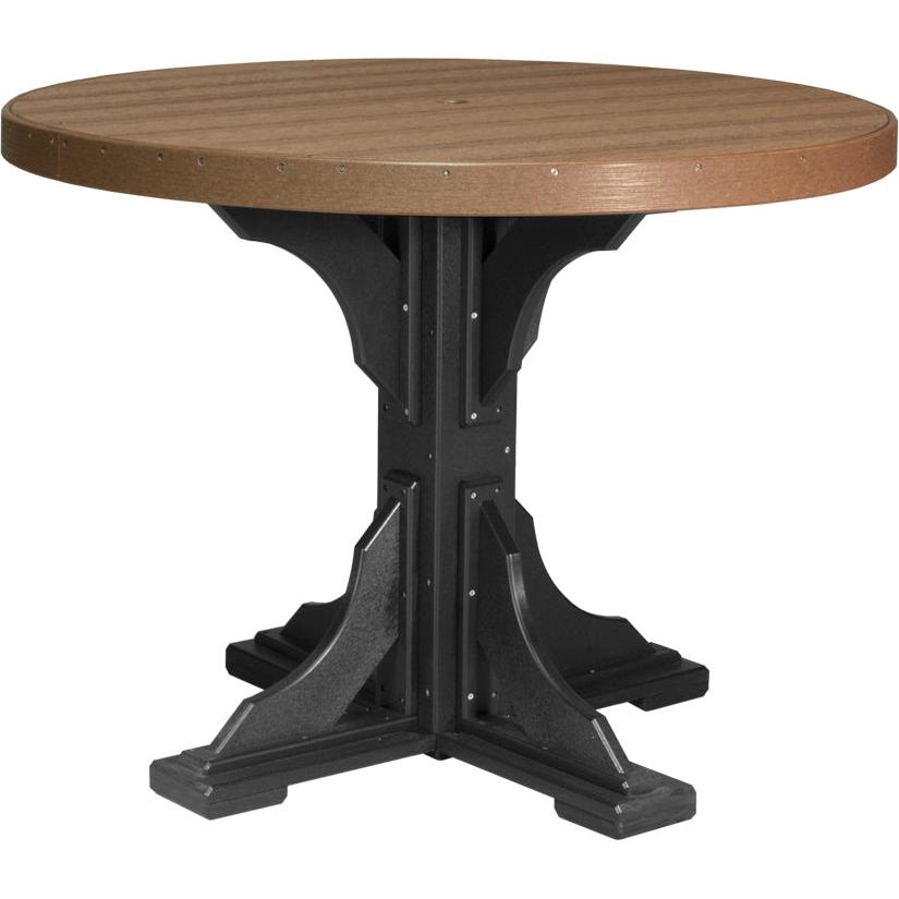 LuxCraft 4' Round Dining Table Set with 4 Side Chairs