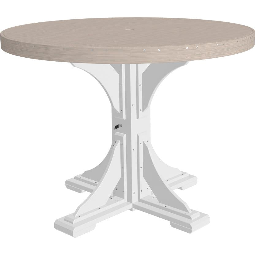 LuxCraft 4' Round Dining Table Set with 4 Side Chairs