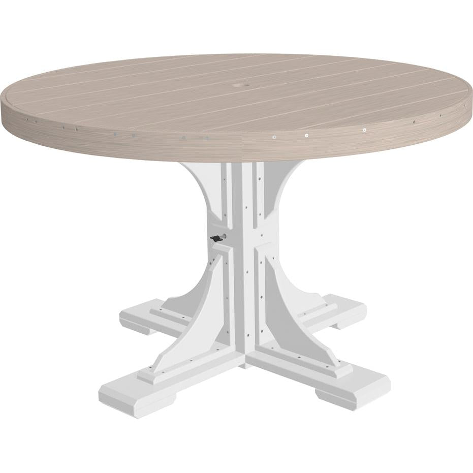 LuxCraft 4' Round Dining Table Set with 4 Side Chairs