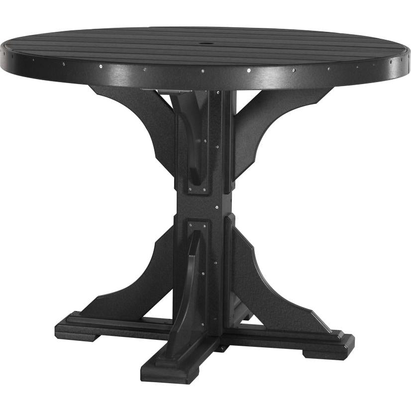 LuxCraft 4' Round Dining Table Set with 4 Side Chairs