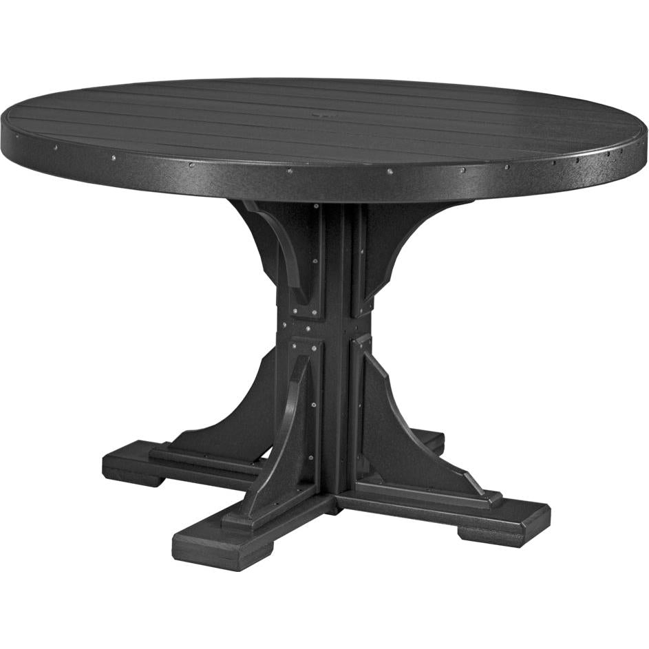 LuxCraft 4' Round Dining Table Set with 4 Side Chairs