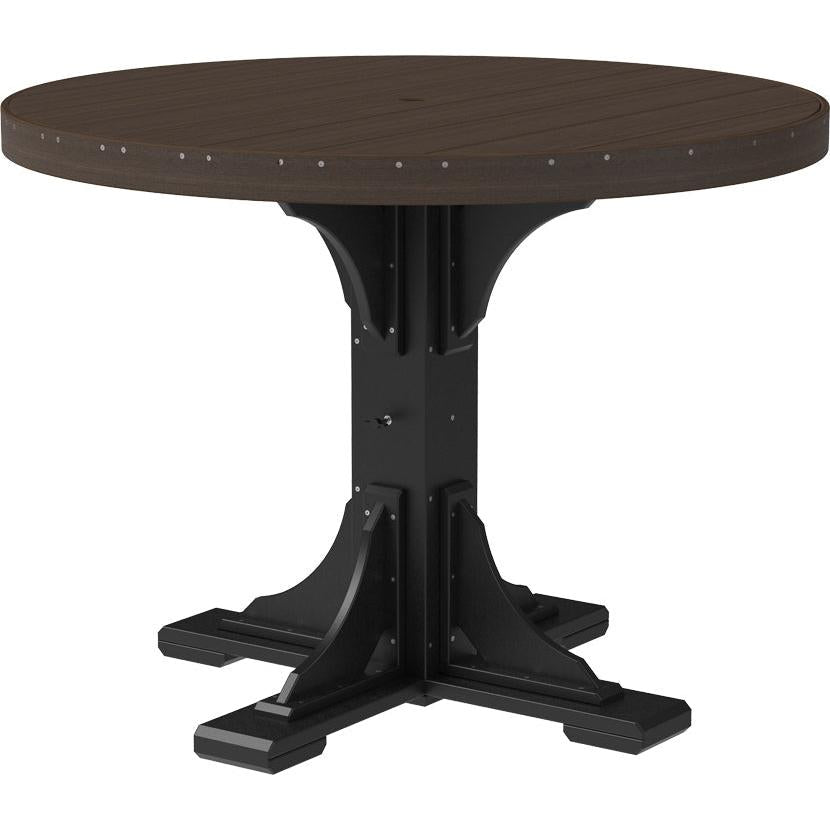 LuxCraft 4' Round Dining Table Set with 4 Side Chairs