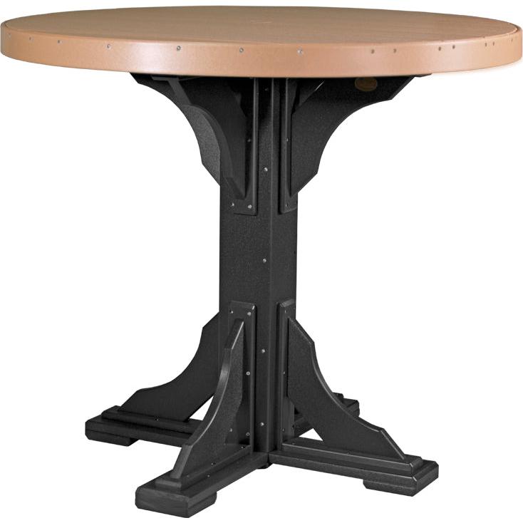 LuxCraft 4' Round Dining Table Set with 4 Side Chairs