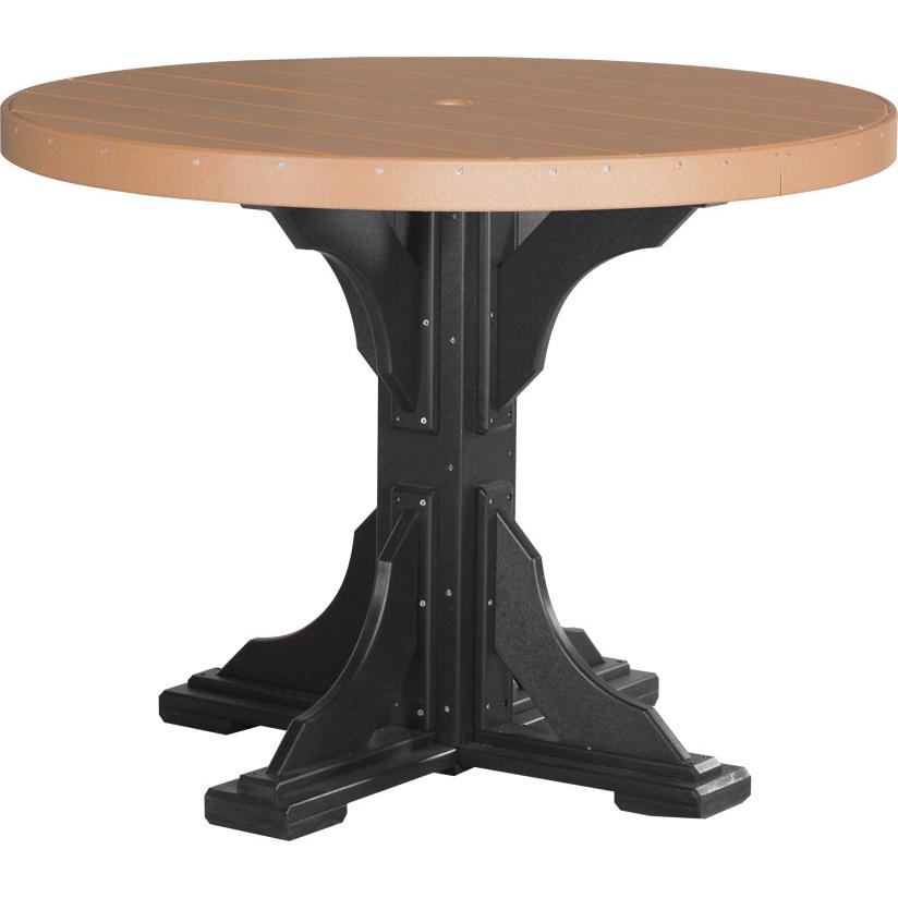 LuxCraft 4' Round Dining Table Set with 4 Side Chairs