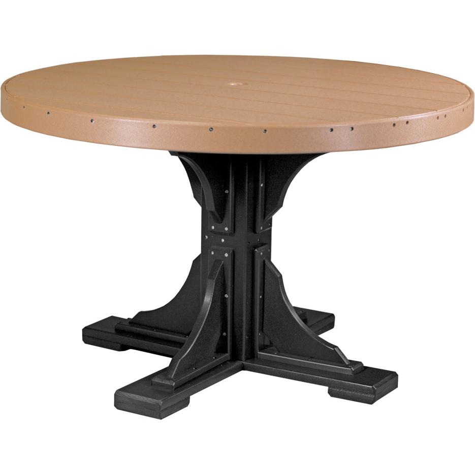 LuxCraft 4' Round Dining Table Set with 4 Side Chairs