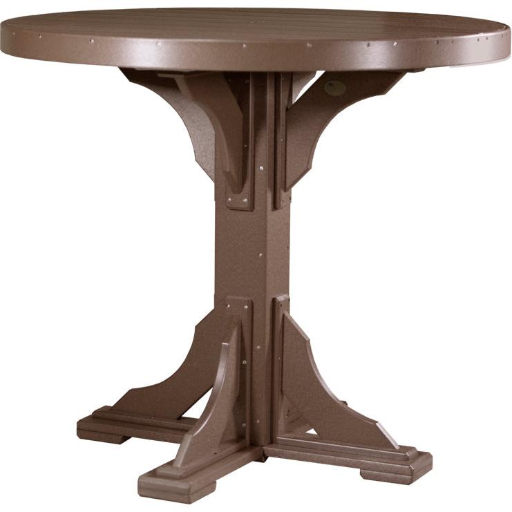 LuxCraft 4' Round Dining Table Set with 4 Side Chairs