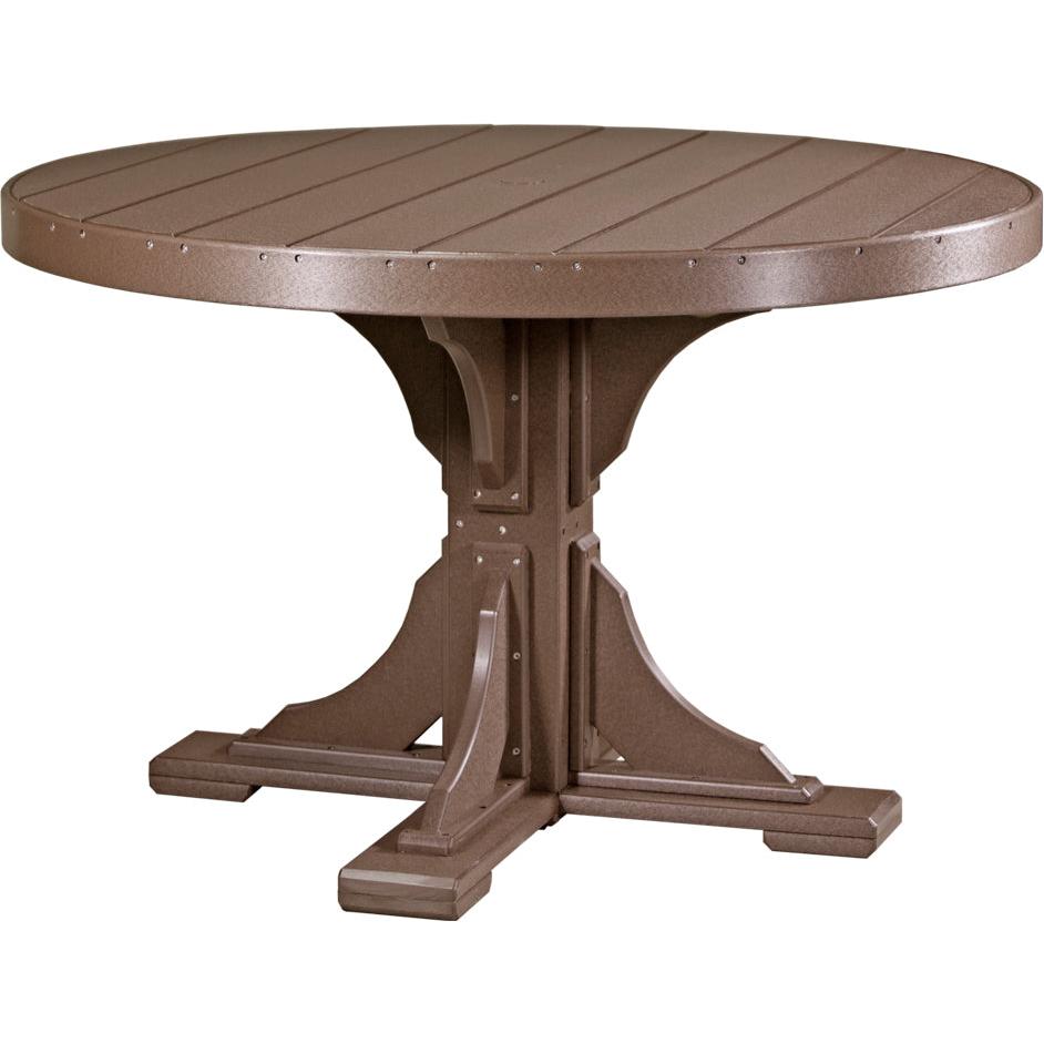 LuxCraft 4' Round Dining Table Set with 4 Side Chairs