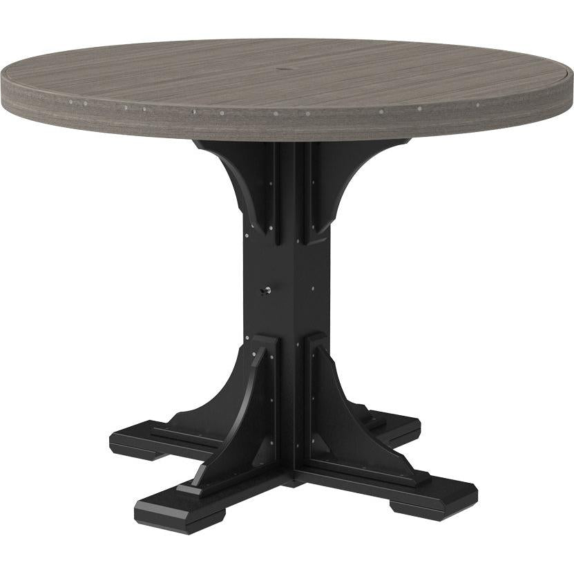LuxCraft 4' Round Dining Table Set with 4 Side Chairs