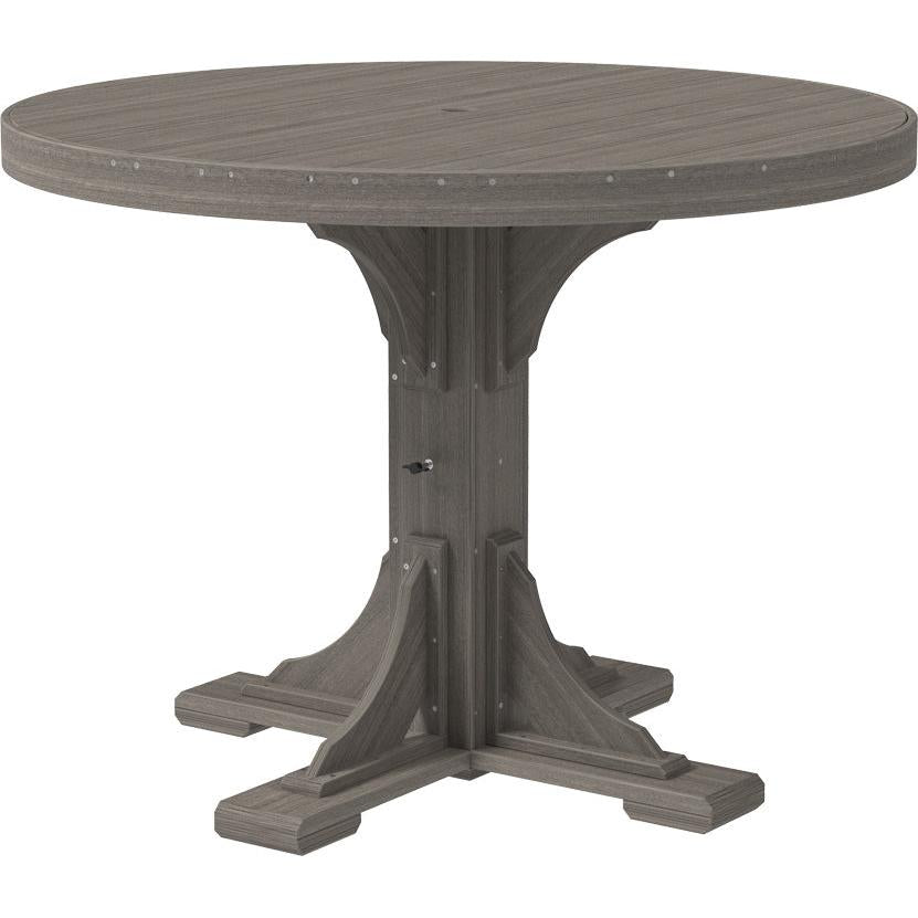 LuxCraft 4' Round Dining Table Set with 4 Side Chairs