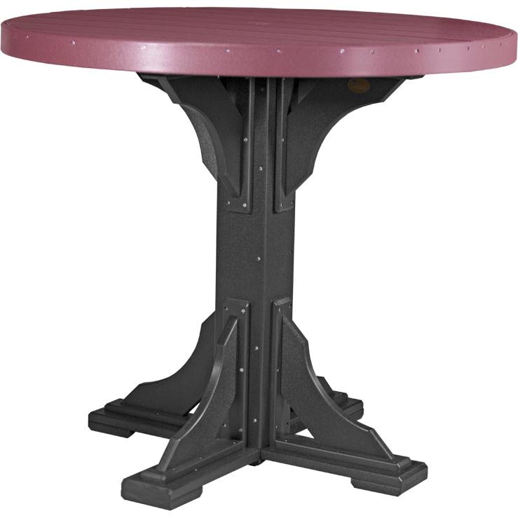 LuxCraft 4' Round Dining Table Set with 4 Side Chairs