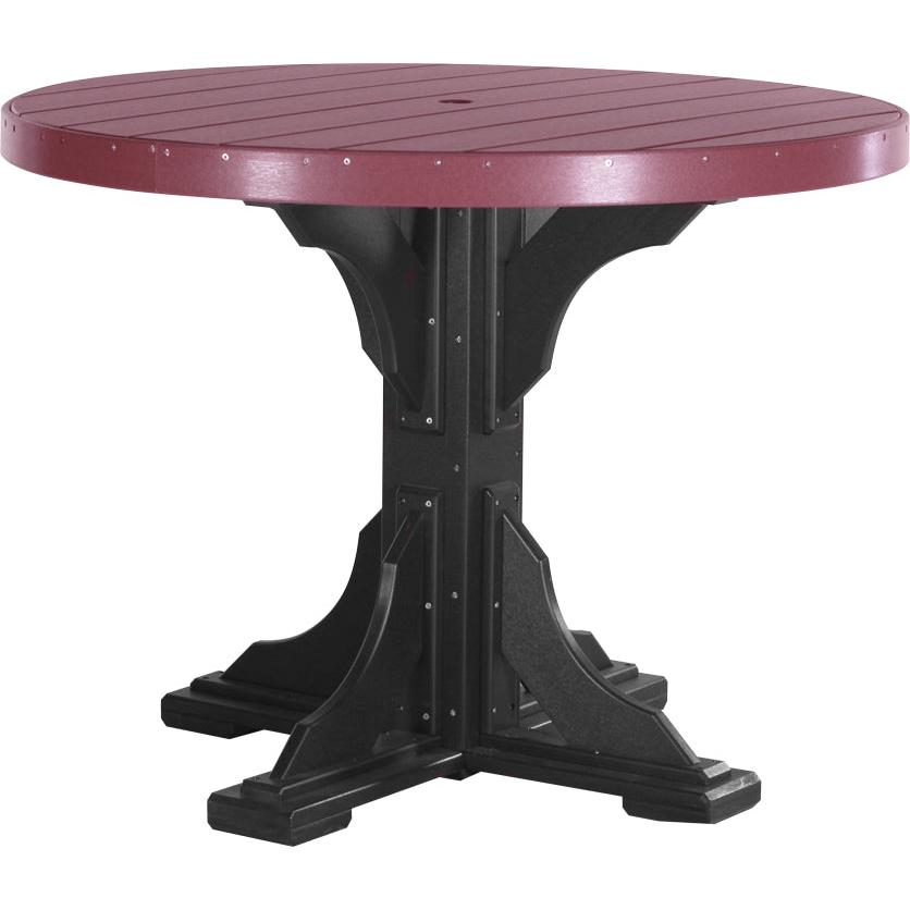 LuxCraft 4' Round Dining Table Set with 4 Side Chairs