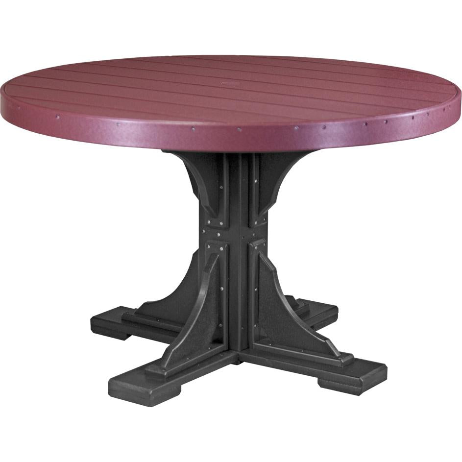 LuxCraft 4' Round Dining Table Set with 4 Side Chairs