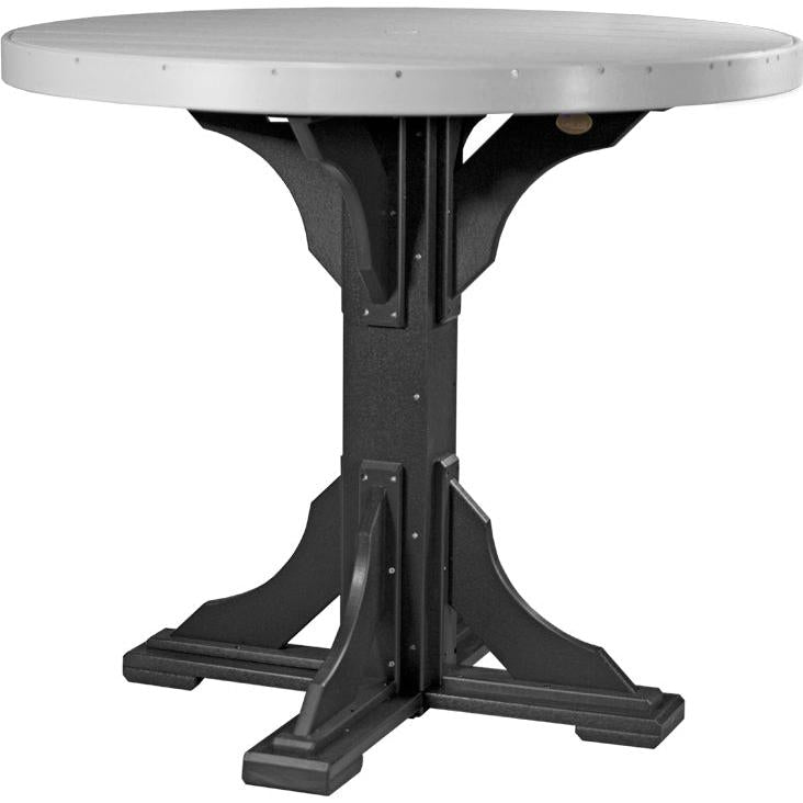 LuxCraft 4' Round Dining Table Set with 4 Side Chairs