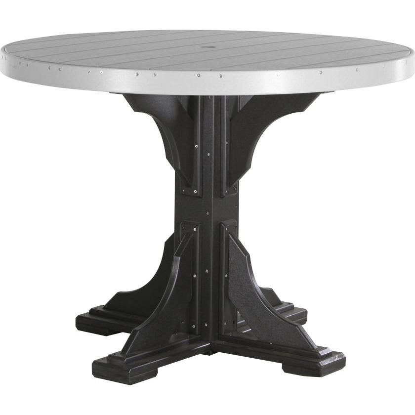 LuxCraft 4' Round Dining Table Set with 4 Side Chairs