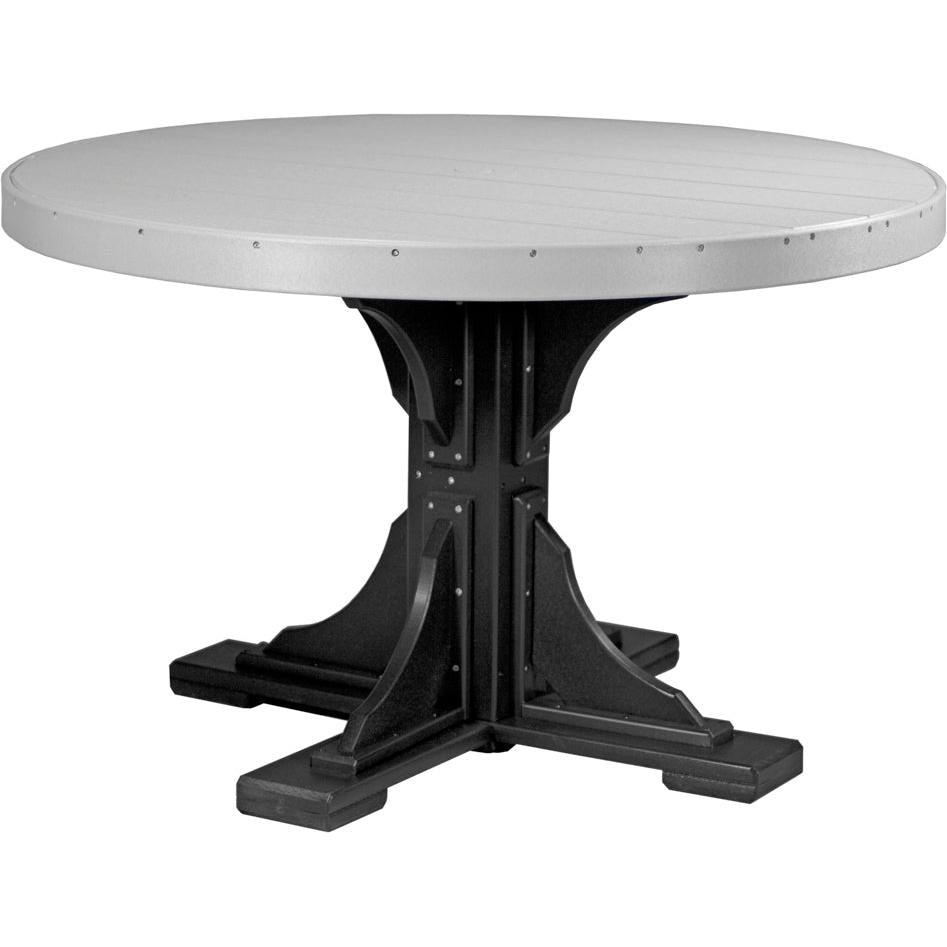 LuxCraft 4' Round Dining Table Set with 4 Side Chairs