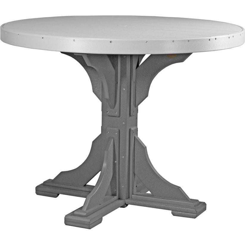 LuxCraft 4' Round Dining Table Set with 4 Side Chairs