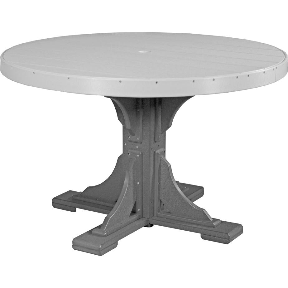 LuxCraft 4' Round Dining Table Set with 4 Side Chairs