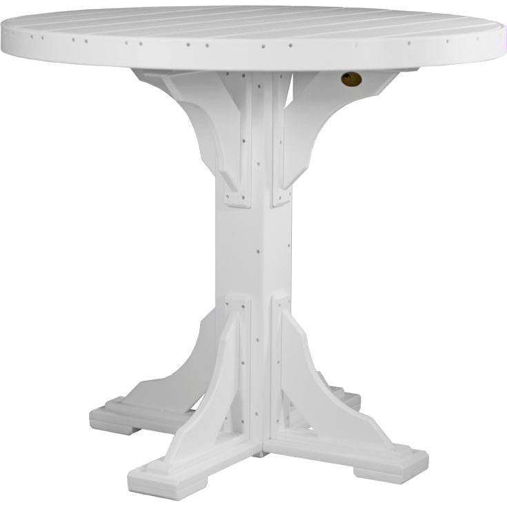 LuxCraft 4' Round Dining Table Set with 4 Side Chairs