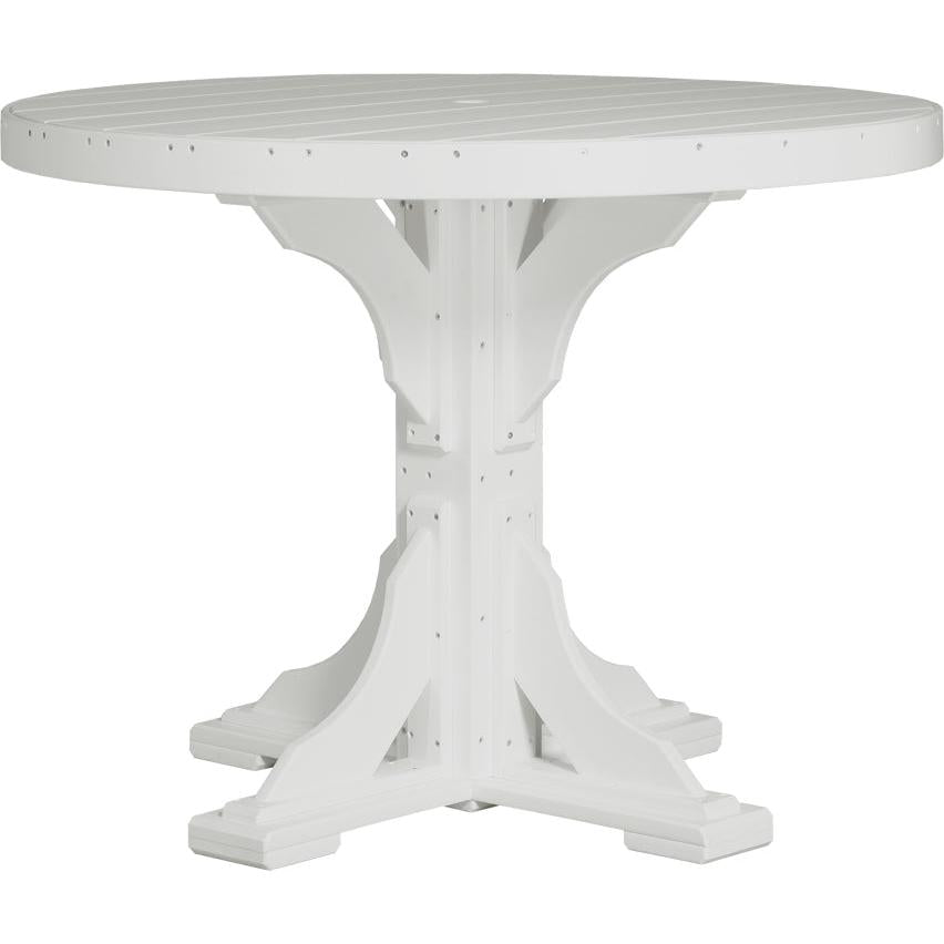 LuxCraft 4' Round Dining Table Set with 4 Side Chairs