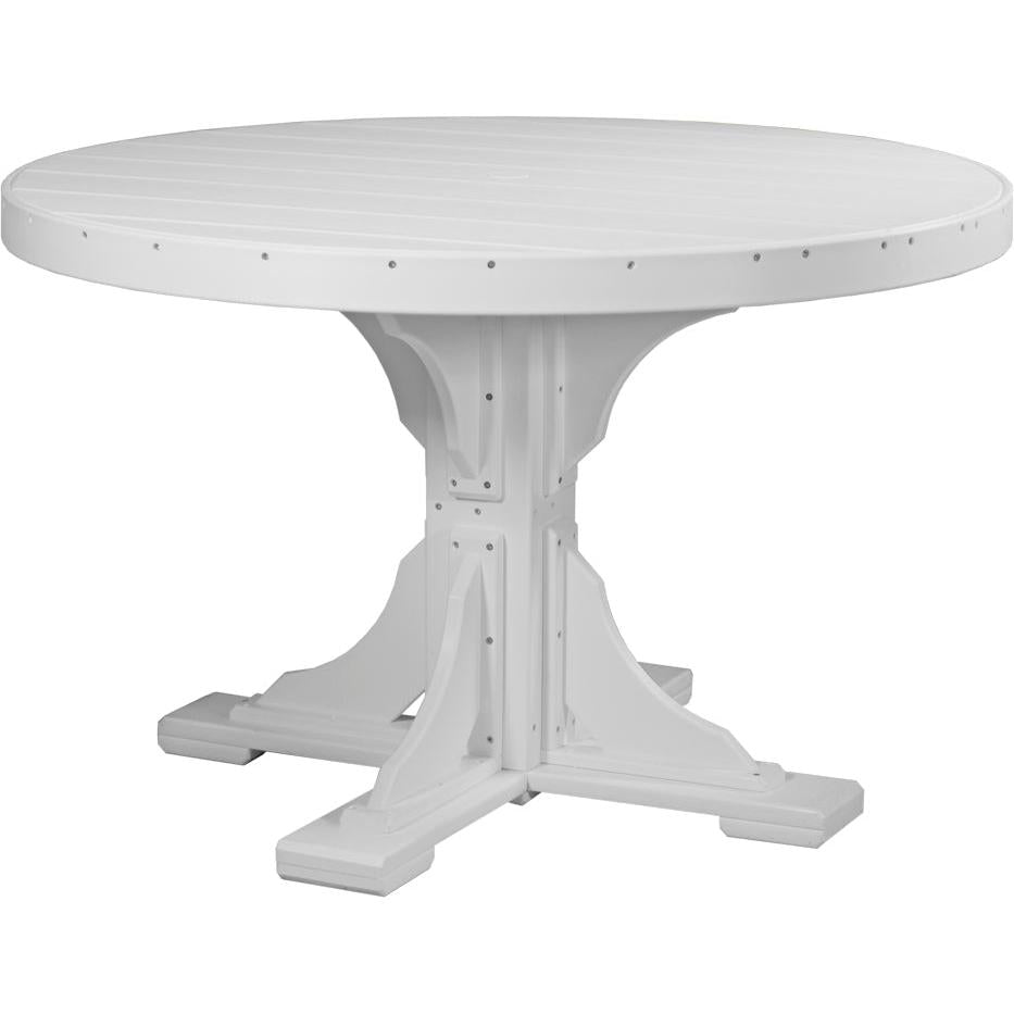 LuxCraft 4' Round Dining Table Set with 4 Side Chairs