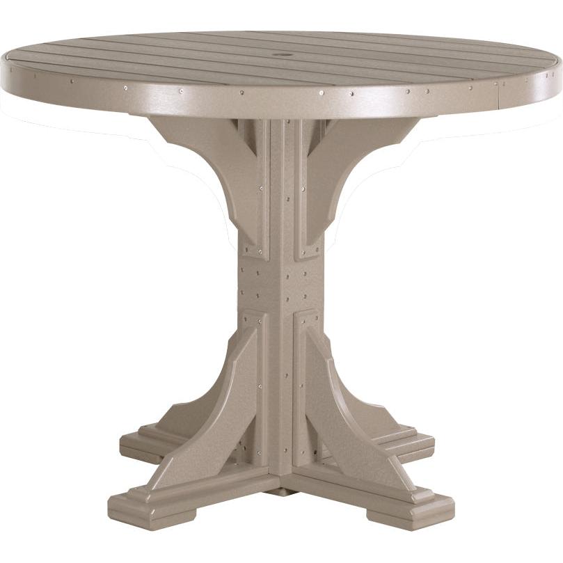 LuxCraft 4' Round Dining Table Set with 4 Side Chairs