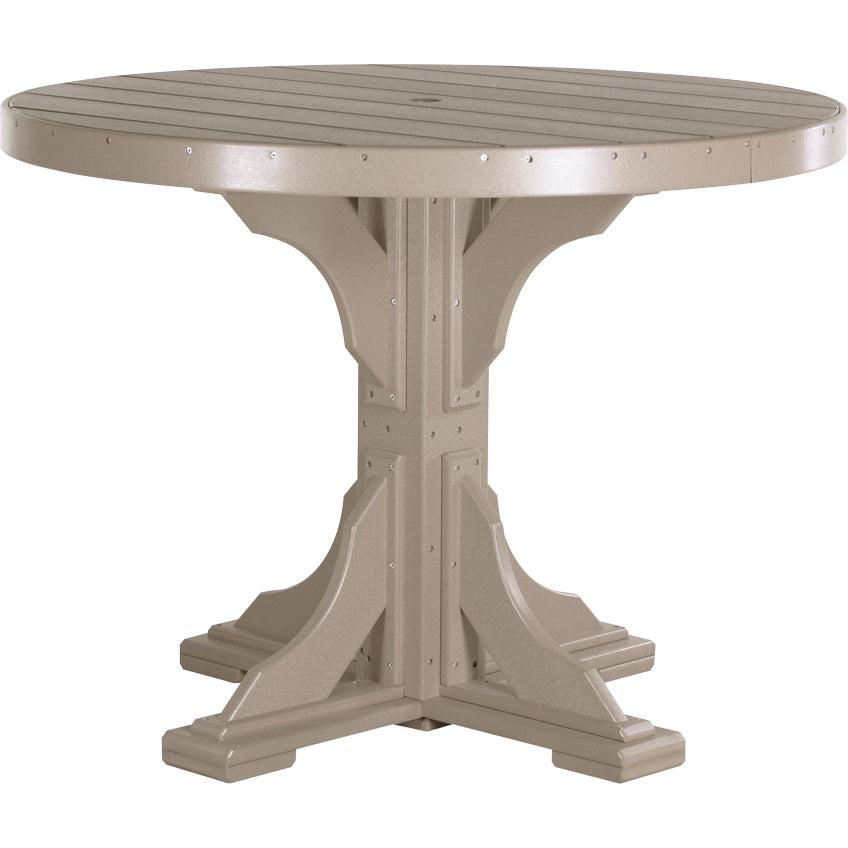 LuxCraft 4' Round Dining Table Set with 4 Side Chairs