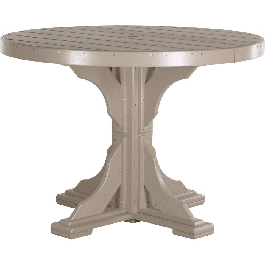 LuxCraft 4' Round Dining Table Set with 4 Side Chairs