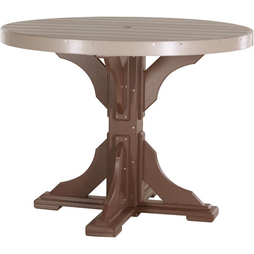 LuxCraft 4' Round Dining Table Set with 4 Side Chairs