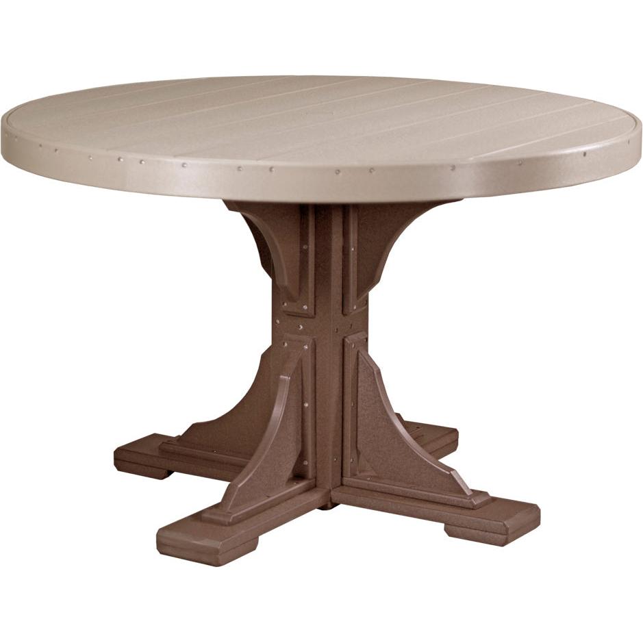 LuxCraft 4' Round Dining Table Set with 4 Side Chairs